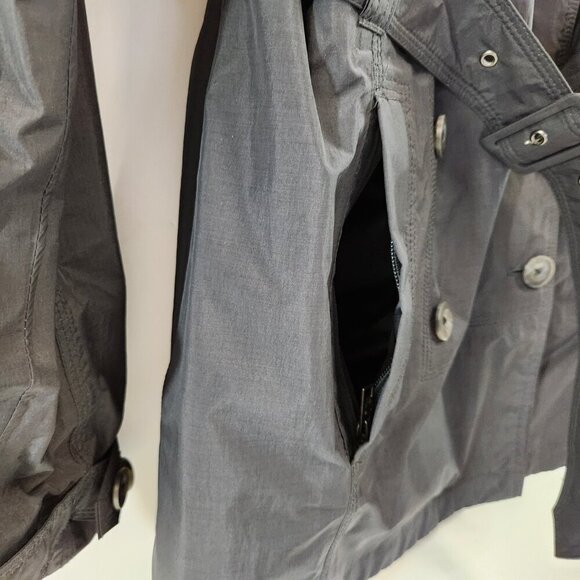 North Face Hyvent Black double Breasted Trench Coat Womens M - Picture 3 of 12